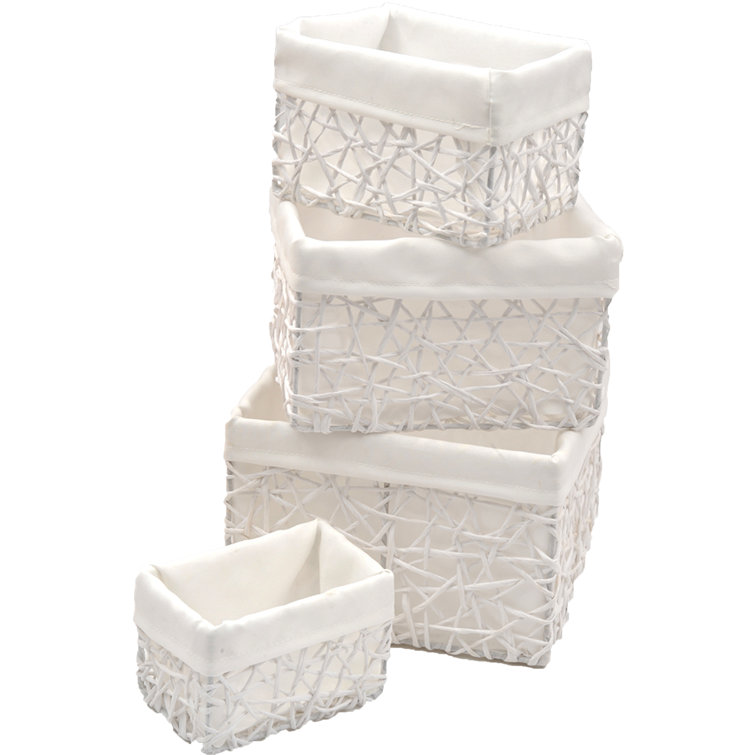 Evideco 4 Piece Paper Rope Storage Utilities Shelf Basket Set Wayfair